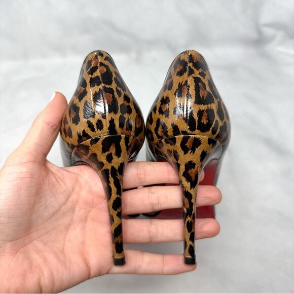 Christian Louboutin Vintage Miss Bunny Leopard Bow Patent Leather Pump Heel 38.5 - Picture 7 of 12